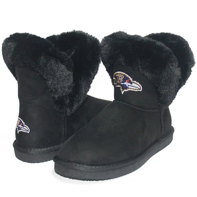 Cuce Bottes noires en fausse fourrure Ravens de Baltimore pour femmes