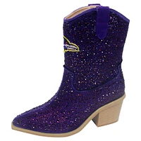 Women's Cuce  Purple Baltimore Ravens Crystal Ankle Boots
