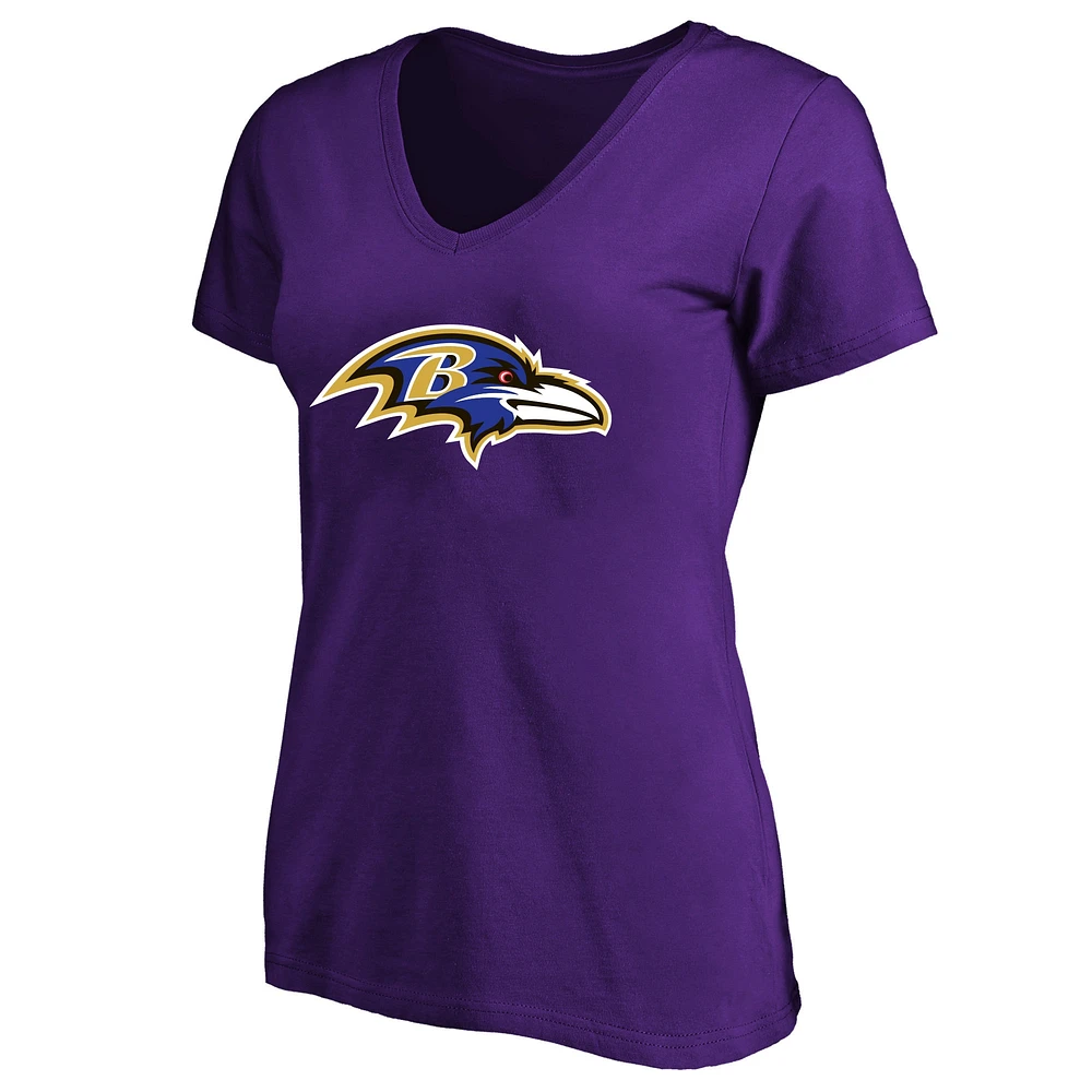 Women's Derrick Henry Purple Baltimore Ravens Plus Fair Catch Name & Number Scoop Neck T-Shirt