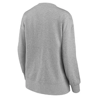 Women's Fanatics Heathered Gray Baltimore Ravens Jump Distribution Tri-Blend Pullover Sweatshirt