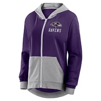 Women's Fanatics  Purple Baltimore Ravens Hit It Full-Zip Hoodie