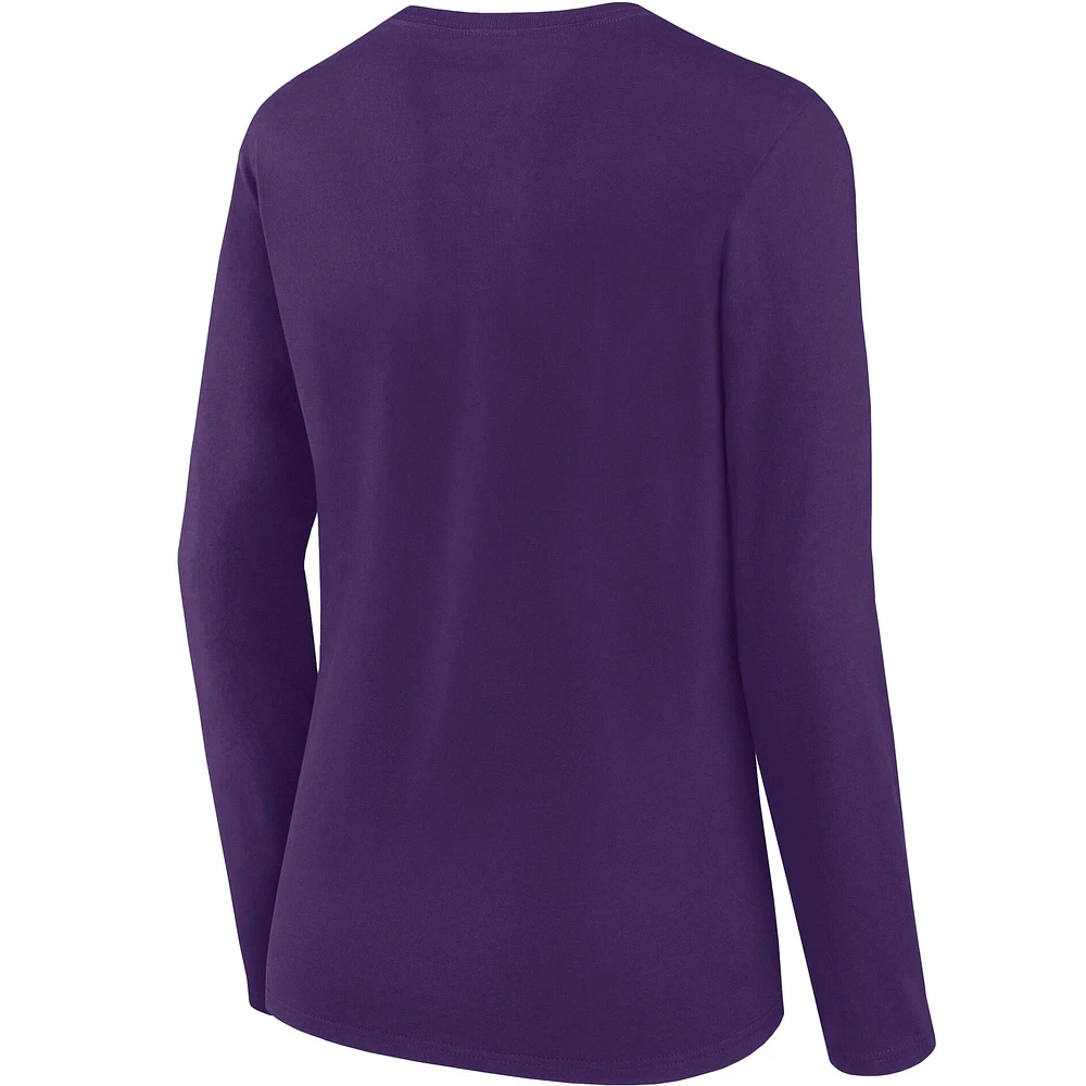 Women's Fanatics Purple Baltimore Ravens Long Sleeve Scoop Neck T-Shirt