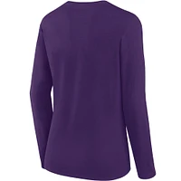 Women's Fanatics Purple Baltimore Ravens Long Sleeve Scoop Neck T-Shirt