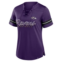 Women's Fanatics Purple Baltimore Ravens Play Script Lace-Up T-Shirt