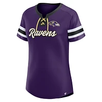 Women's Fanatics Purple Baltimore Ravens Plus Original State Lace-Up T-Shirt
