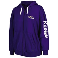Women's MSX by Michael Strahan  Purple Baltimore Ravens Emerson Lightweight Full-Zip Hoodie
