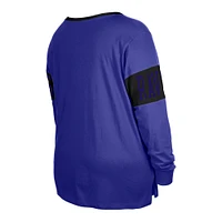 T-shirt à manches longues et col cranté pour femme Baltimore Ravens New Era violet