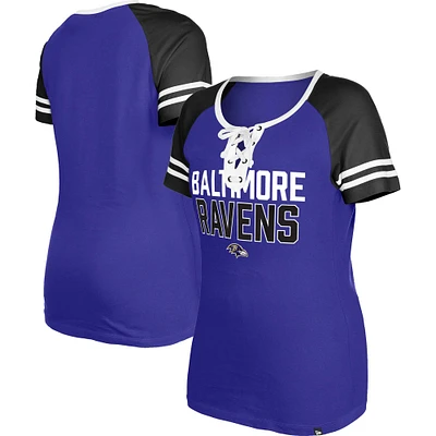 T-shirt à lacets violet Baltimore Ravens New Era pour femme