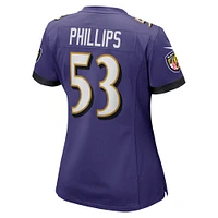 Maillot de joueur match Nike Del'Shawn Phillips violet Baltimore Ravens pour femme