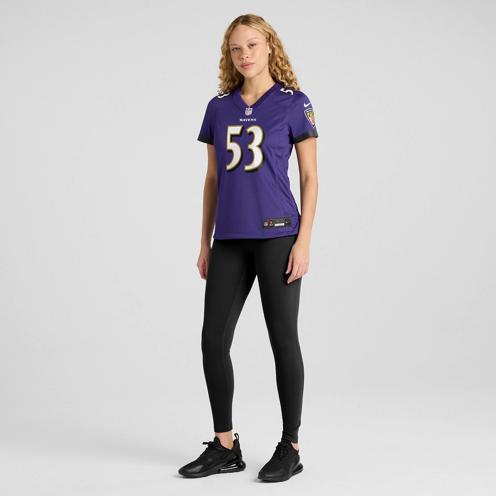 Maillot de joueur match Nike Del'Shawn Phillips violet Baltimore Ravens pour femme