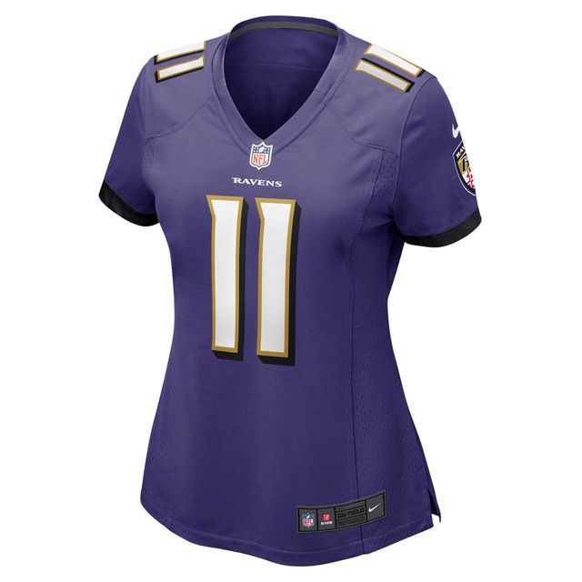 Maillot de match joueur Nike Jordan Stout violet Baltimore Ravens pour femme