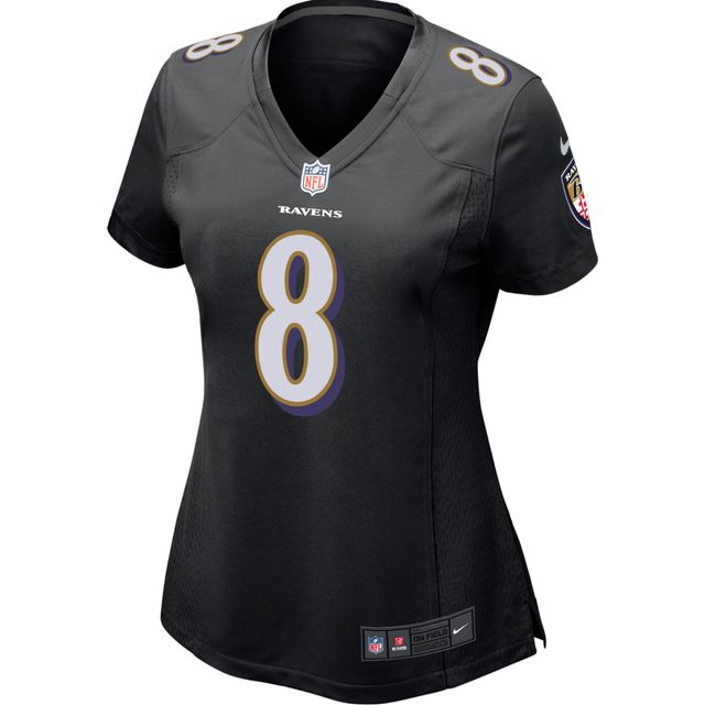 Maillot d'événement de match Nike Lamar Jackson pour femmes, noir, Baltimore Ravens