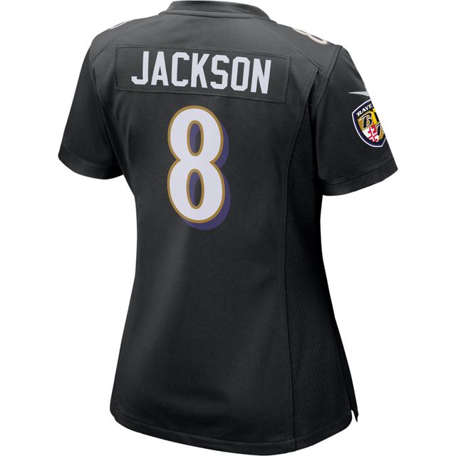 Maillot d'événement de match Nike Lamar Jackson pour femmes, noir, Baltimore Ravens