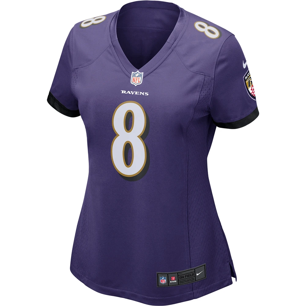Maillot de match Nike Lamar Jackson violet Baltimore Ravens pour femme