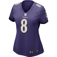 Maillot de match Nike Lamar Jackson violet Baltimore Ravens pour femme