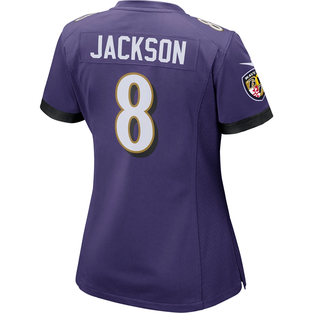 Maillot de match Nike Lamar Jackson violet Baltimore Ravens pour femme
