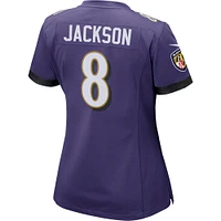 Maillot de match Nike Lamar Jackson violet Baltimore Ravens pour femme