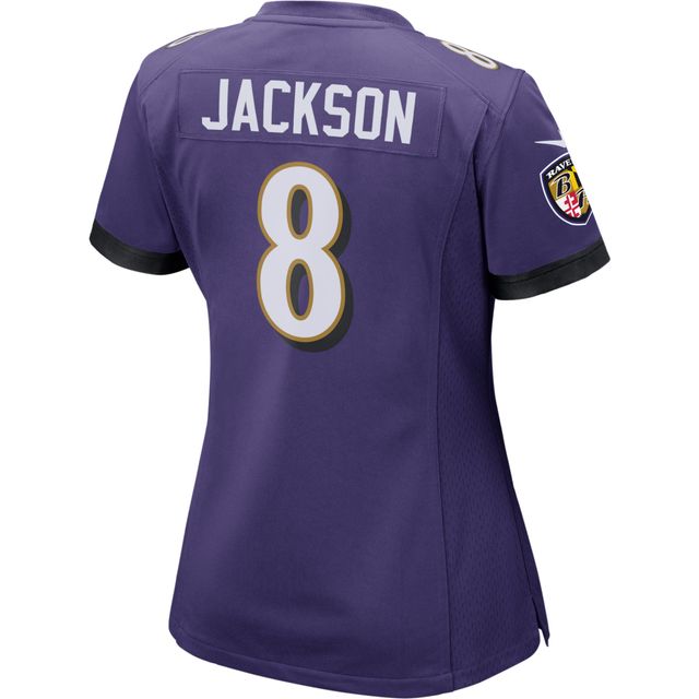 Maillot de joueur jeu Nike Lamar Jackson violet Baltimore Ravens pour femme