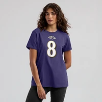 Women's Nike Lamar Jackson Purple Baltimore Ravens Name & Number T-Shirt