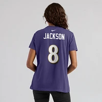 Women's Nike Lamar Jackson Purple Baltimore Ravens Name & Number T-Shirt