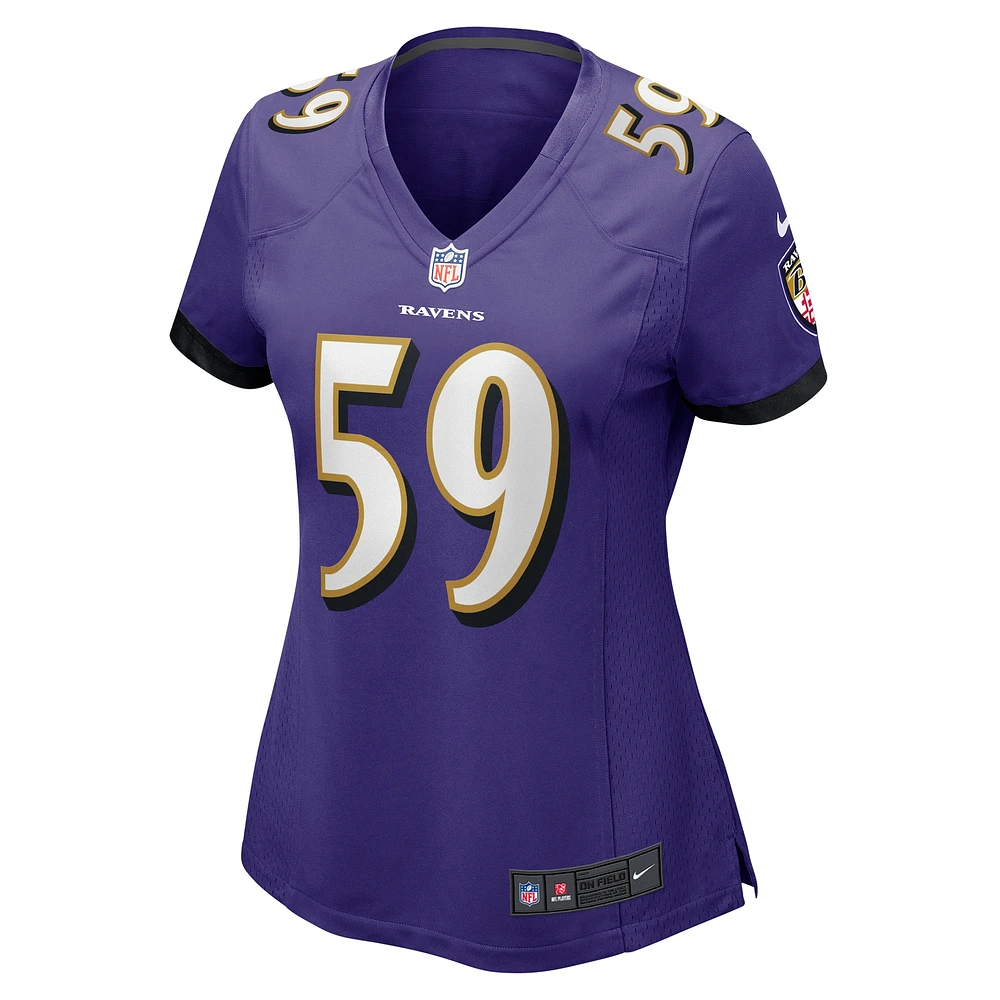 Women's Nike Malik Hamm  Purple Baltimore Ravens Game Jersey
