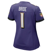 Women's Nike Number 1 Bride Purple Baltimore Ravens Game Jersey