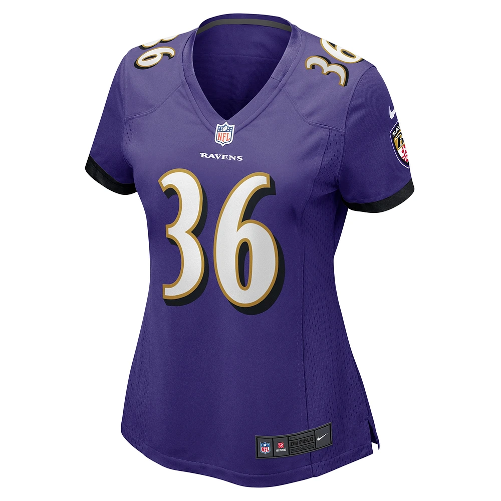 Women's Nike Owen Wright  Purple Baltimore Ravens Game Jersey