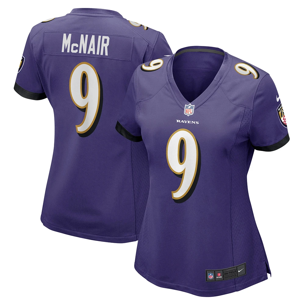 Maillot de joueur retraité Nike Steve McNair pour femme des Ravens Baltimore, violet