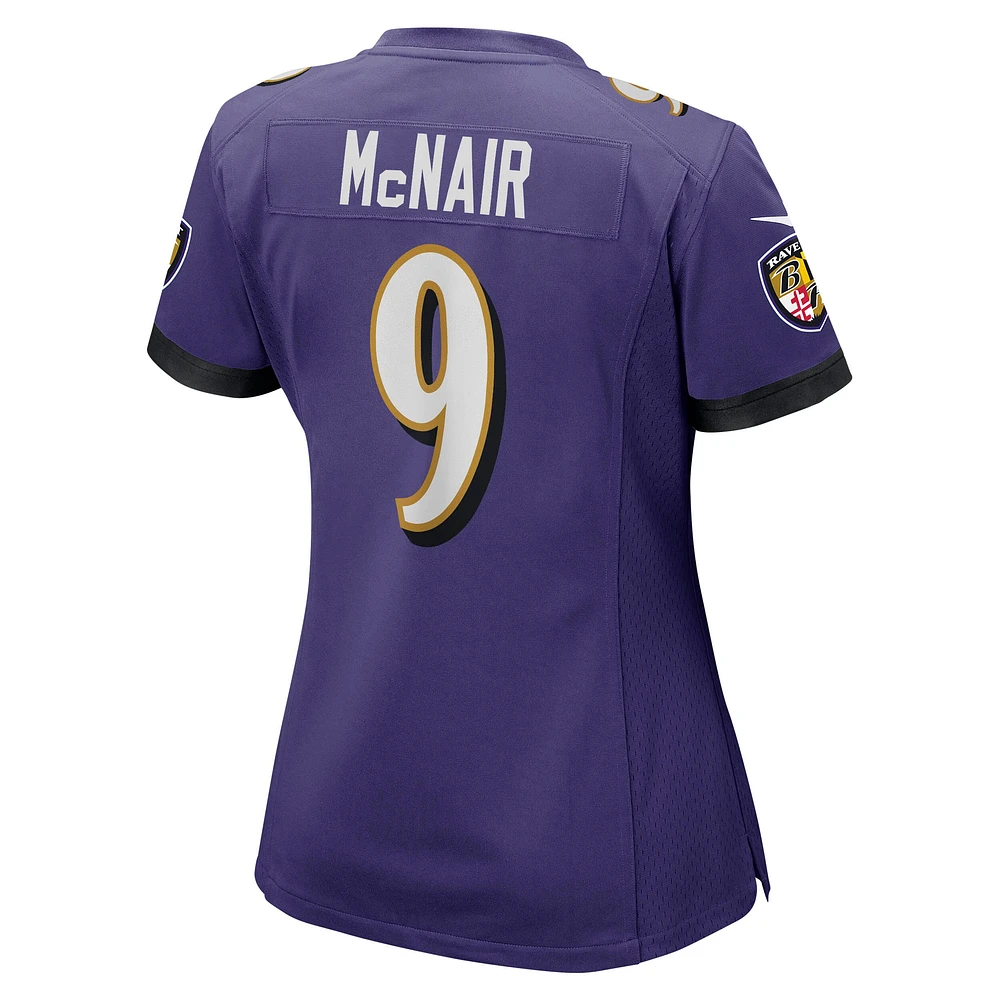 Maillot de joueur retraité Nike Steve McNair pour femme des Ravens Baltimore, violet