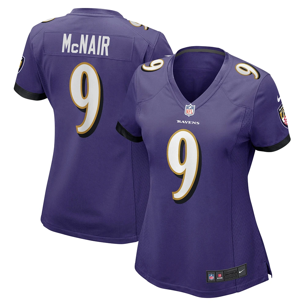Maillot de joueur retraité Nike Steve McNair pour femme des Ravens Baltimore, violet