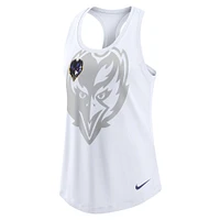 Women's Nike White Baltimore Ravens Tri-Blend Racerback Scoop Neck Tank Top