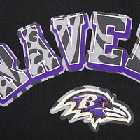 Women's Pro Standard Black Baltimore Ravens Animal Print Fleece Pullover Hoodie