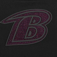 Women's Pro Standard Black Baltimore Ravens Jeweled Cropped Pullover Hoodie
