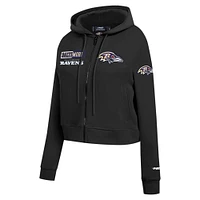 Women's Pro Standard Black Baltimore Ravens Split Logo Full-Zip Hoodie