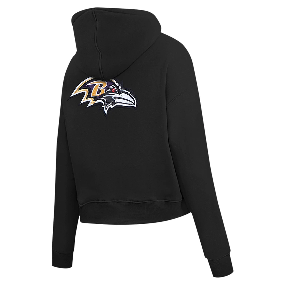 Women's Pro Standard Black Baltimore Ravens Split Logo Full-Zip Hoodie