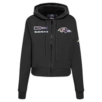 Women's Pro Standard Black Baltimore Ravens Split Logo Full-Zip Hoodie