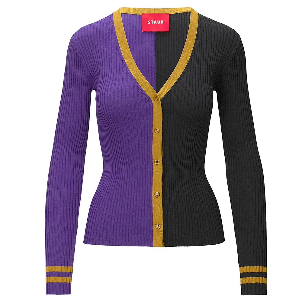 Women's STAUD Purple/Black Baltimore Ravens Cargo Sweater