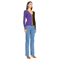 Women's STAUD Purple/Black Baltimore Ravens Cargo Sweater