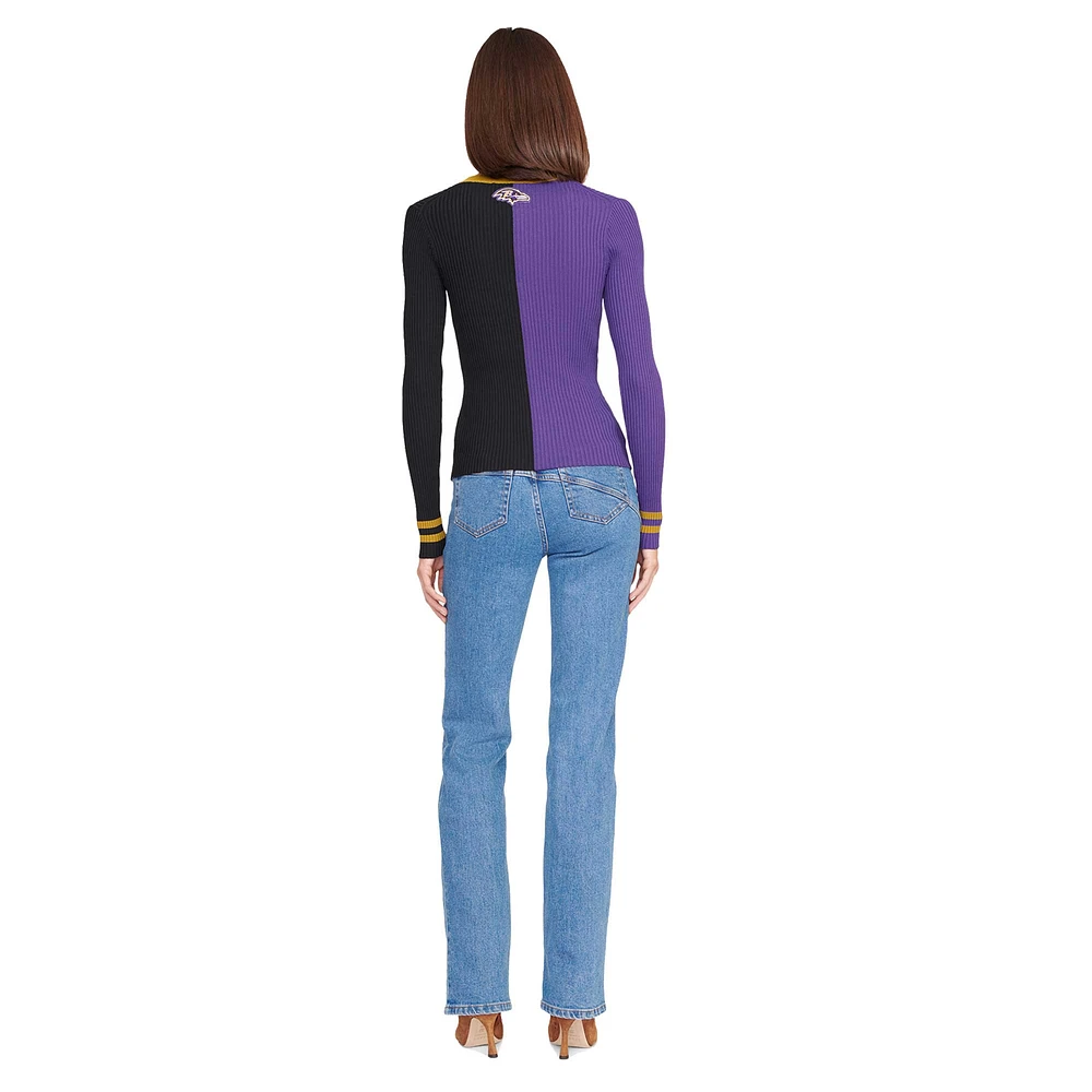Women's STAUD Purple/Black Baltimore Ravens Cargo Sweater