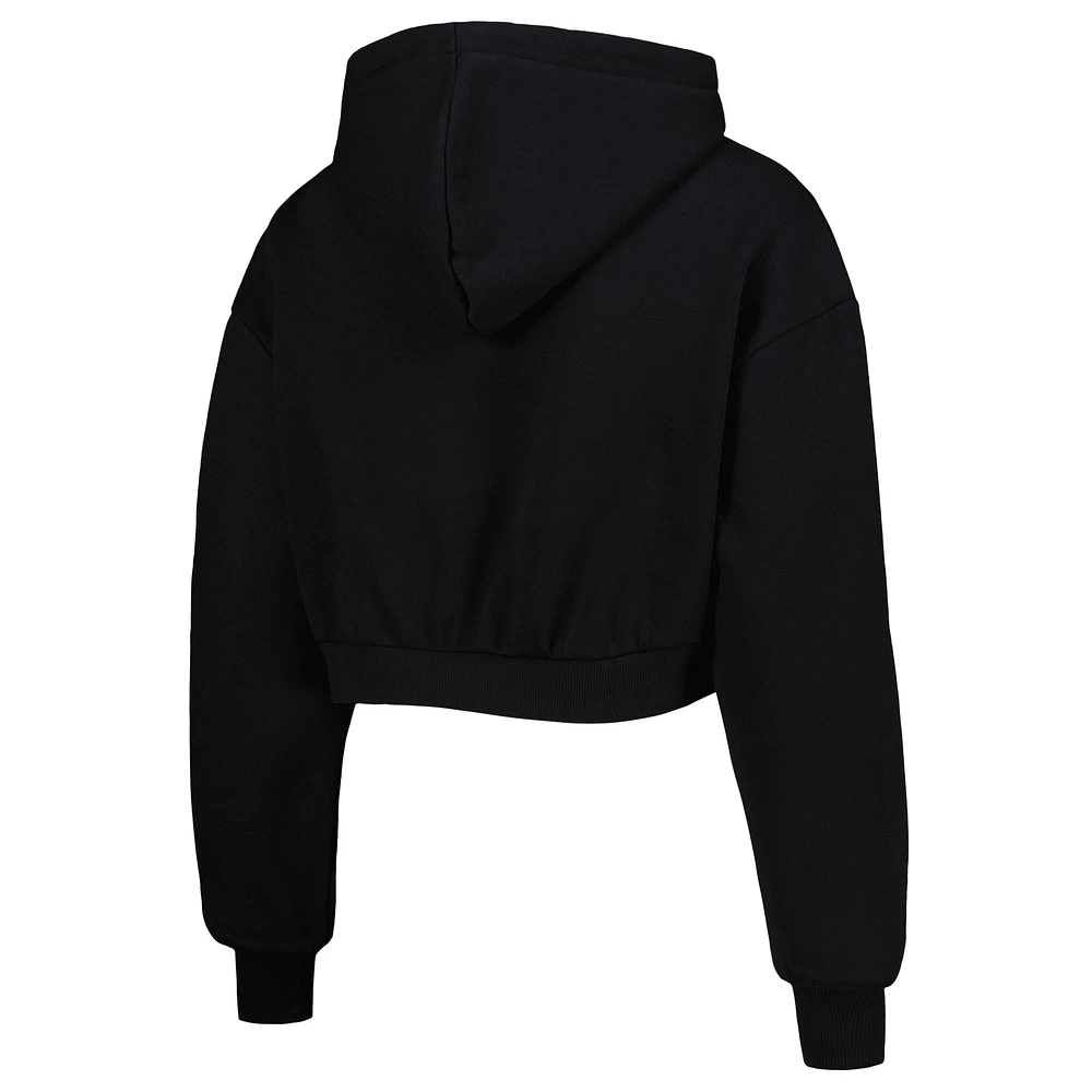 Women's The Wild Collective Black Baltimore Ravens Cropped Pullover Hoodie