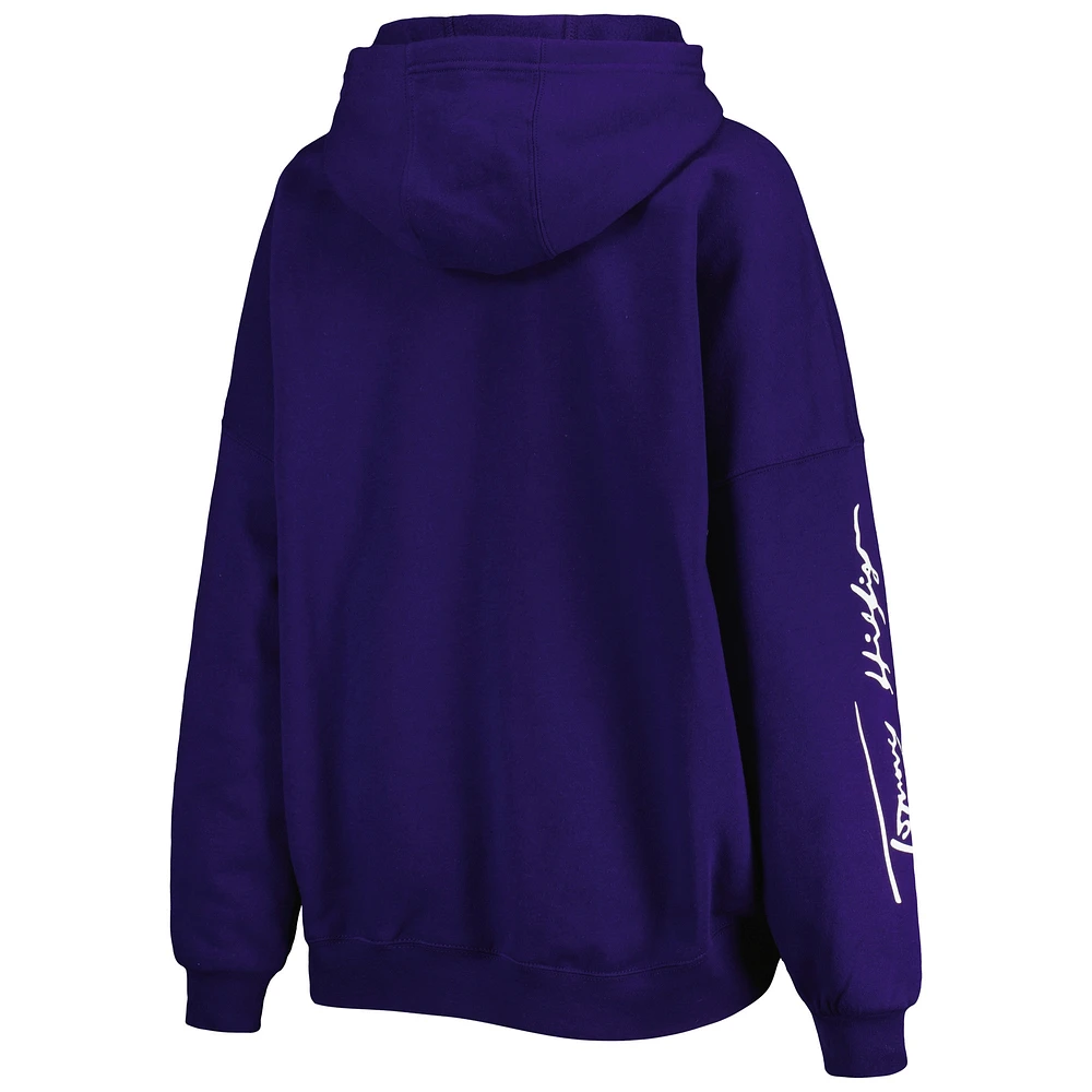 Women's Tommy Hilfiger Purple Baltimore Ravens Becca Drop Shoulder Pullover Hoodie
