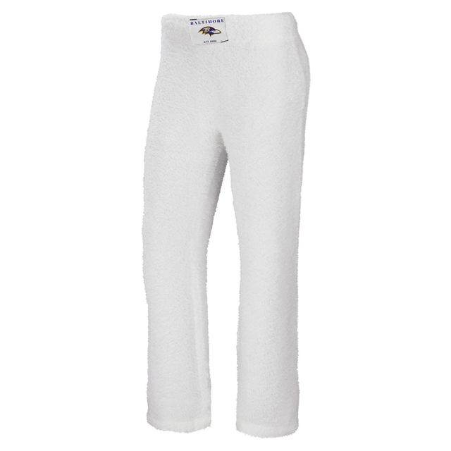 Ensemble de nuit pour femme WEAR by Erin Andrews avec débardeur et pantalon à encolure dégagée confortable Baltimore Ravens couleur crème