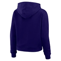 Women's WEAR by Erin Andrews Purple Baltimore Ravens Waffle-Knit Pullover Hoodie