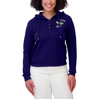 Women's WEAR by Erin Andrews Purple Baltimore Ravens Waffle-Knit Pullover Hoodie