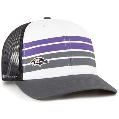 Casquette snapback de camionneur Baltimore Ravens Cove '47 blanc/charbon pour jeunes