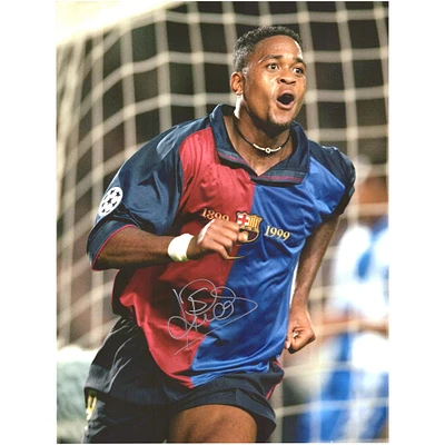 Icons Shop Limited Patrick Kluivert Barcelona Autographed 12" x 16" Photograph
