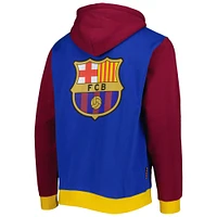 Men's Blue Barcelona Retro Raglan Pullover Hoodie