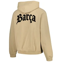 Men's Khaki Barcelona Old English Oversized Raglan Pullover Hoodie