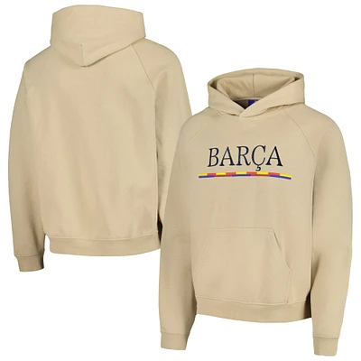 Sweat À Capuche Homme Kaki Barcelona Team Stripe Oversize