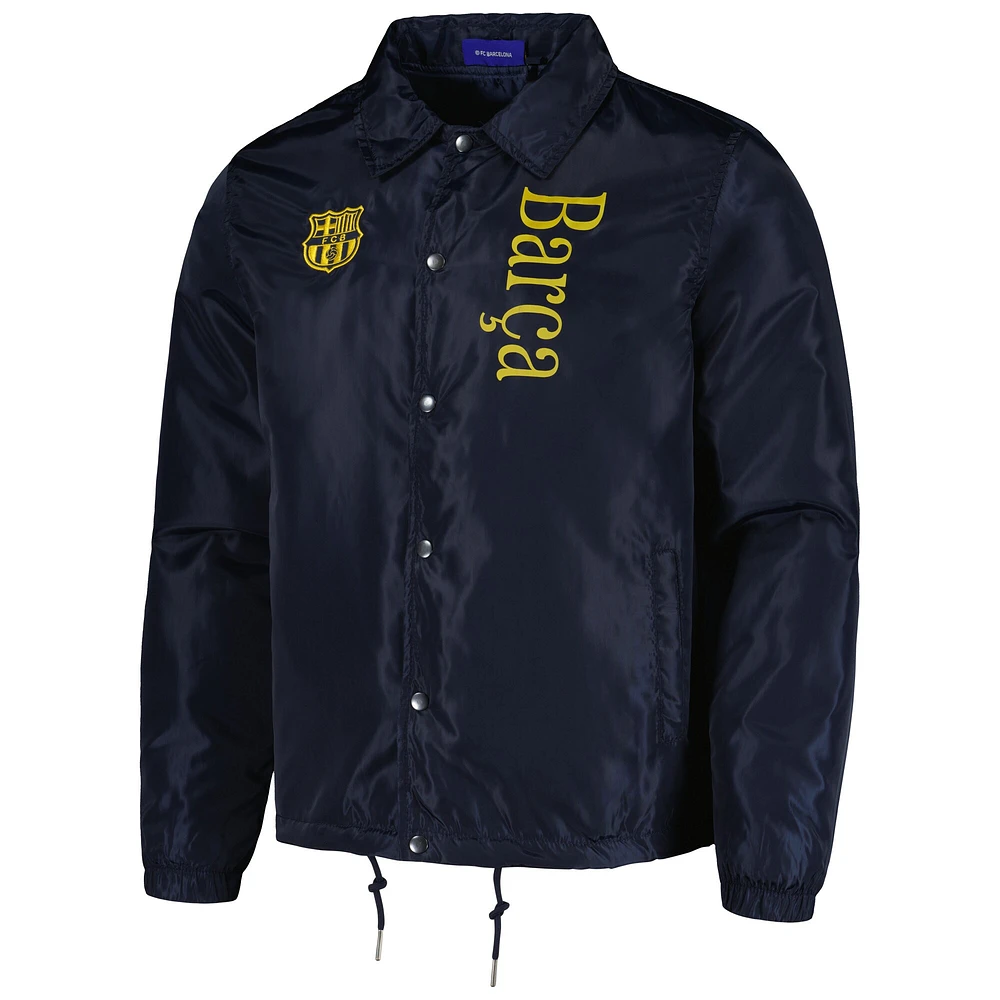 Men's Navy Barcelona Coaches Full-Snap Jacket